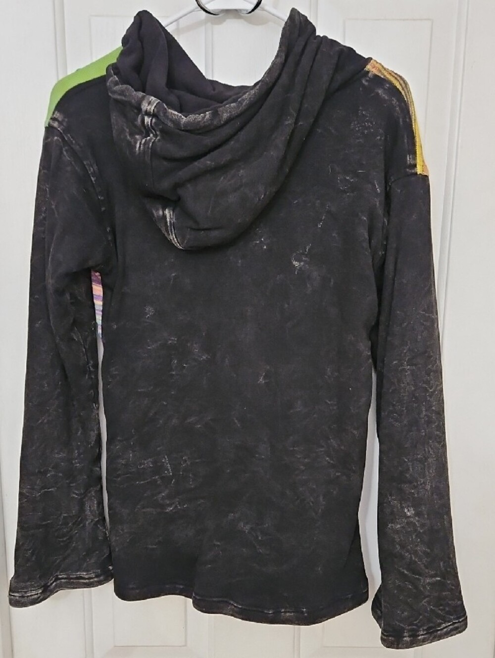 Crazy Cottons 100% Cotton Recycled Patchwork Zip Hoodie Y2K Sz L - Picture 3 of 9